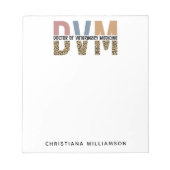 獣医カスタム薬ギフトDVM医師 ノートパッド (正面)
