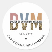 獣医カスタム薬ギフトDVM医師 ラウンドシール (正面)