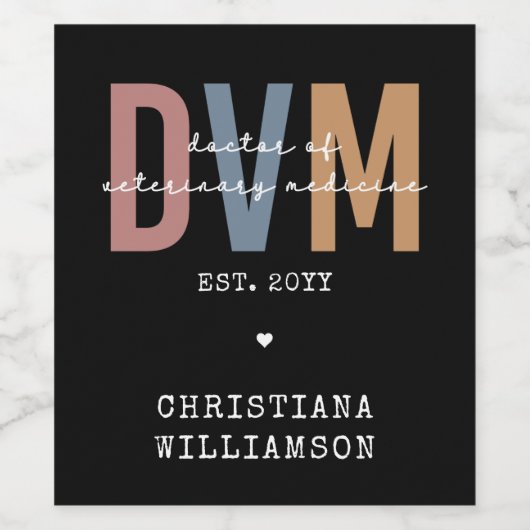 獣医カスタム薬ギフトDVM医師 ワインラベル (シングルラベル)