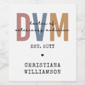 獣医カスタム薬ギフトDVM医師 ワインラベル (シングルラベル)