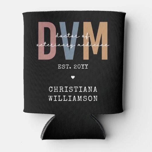 獣医カスタム薬ギフトDVM医師 缶クーラー (正面)