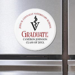 獣医カドゥセウスカスタムレッドブラック卒業 マグネット