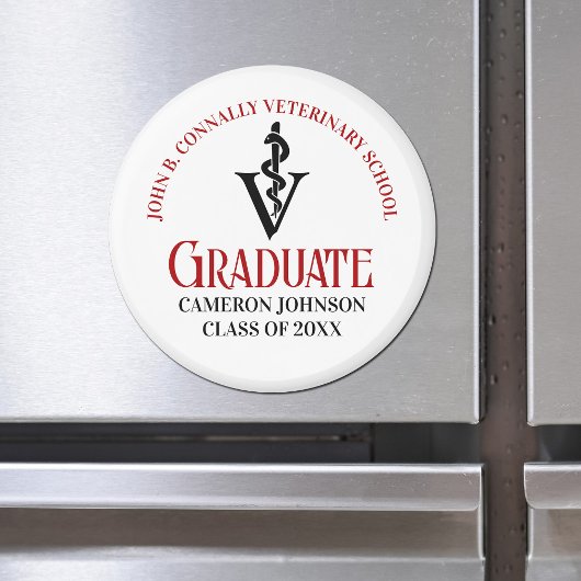 獣医カドゥセウスカスタムレッドブラック卒業 マグネット