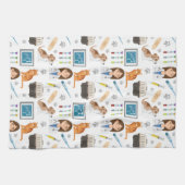 獣医カラフル医の獣医の獣医DVMパターン キッチンタオル (横)