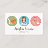 獣医ガールと獣医ペット物 カラフル 名刺 (正面)