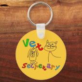 獣医ギフト、獣医オフィスの秘書 キーホルダー (正面)