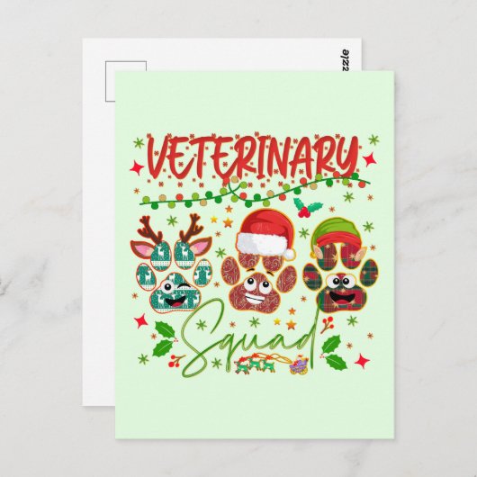 獣医クリスマス分隊の獣医の同僚 ポストカード (正面/裏面)