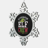 獣医クリスマス小妖精や小人獣医 スノーフレークピューターオーナメント (右)