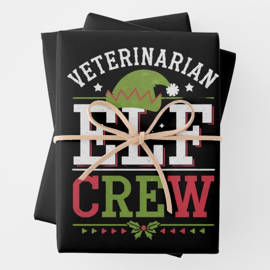 獣医クリスマス小妖精や小人獣医 ラッピングペーパーシート (インサイチュ)