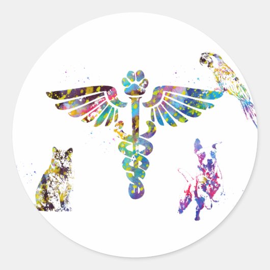 獣医クリニックのシンボル ラウンドシール (正面)