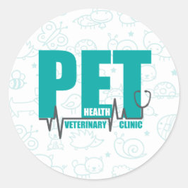 獣医クリニックモダンティール（緑がかった色）ドードル ラウンドシール