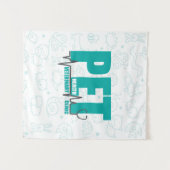 獣医クリニックモダンブルーロゴ タペストリー (正面(横))