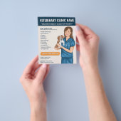 獣医クリニック獣医サービス動物気にカスタム チラシ (手)