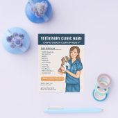獣医クリニック獣医サービス動物気にカスタム チラシ (シングル)