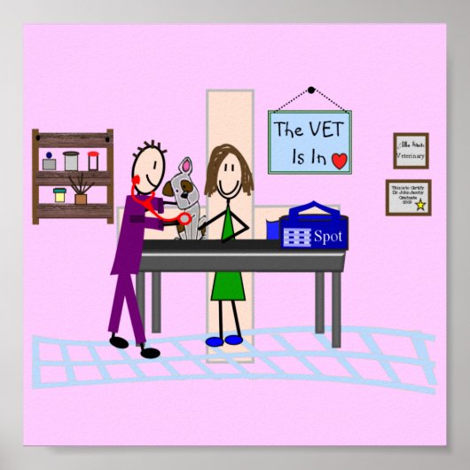 獣医クリニック額縁美術 ポスター (正面)