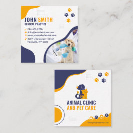 獣医クリニック、ペットケア、獣医 スクエア名刺