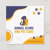 獣医クリニック、ペットケア、獣医 スクエア名刺 (裏面)