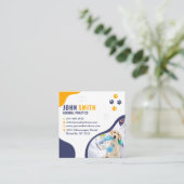 獣医クリニック、ペットケア、獣医 スクエア名刺 (スタンド正面)