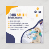 獣医クリニック、ペットケア、獣医 スクエア名刺 (正面)