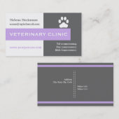 獣医クリニック、ポーラベンダーの目を引く 名刺 (正面/裏面)