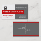 獣医クリニック、前足の赤い目 名刺 (正面/裏面)