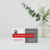 獣医クリニック、前足の赤い目 名刺 (スタンド正面)