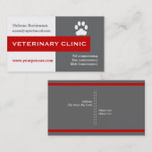 獣医クリニック、前足の赤い目 名刺 (正面/裏面)
