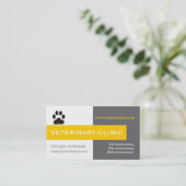 獣医クリニック、前足の黄色の目を引く 名刺 (スタンド正面)