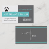 獣医クリニック、前足アクアアイキャッチ 名刺 (正面/裏面)