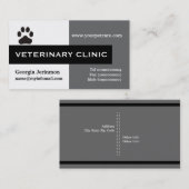 獣医クリニック、前髪の黒い灰色の目を引く 名刺 (正面/裏面)