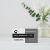 獣医クリニック、前髪の黒い灰色の目を引く 名刺 (スタンド正面)