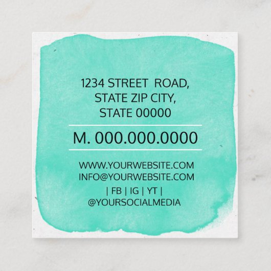 獣医クロス獣医  スクエア名刺 (裏面)