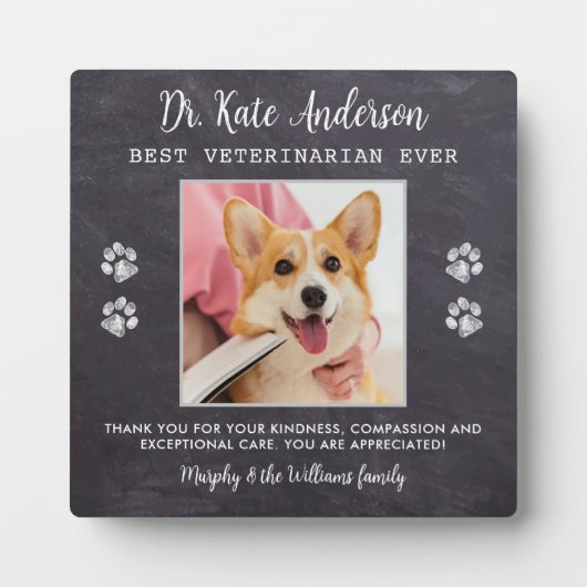 獣医サンキューギフトカスタムペット犬の写真 フォトプラーク (正面)