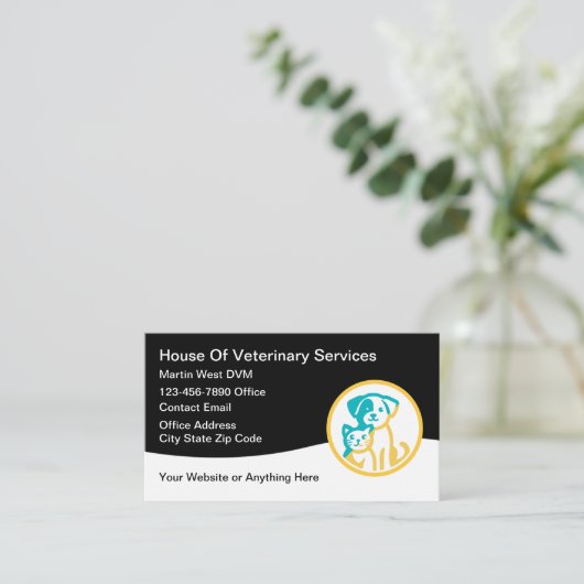 獣医サービモダンスシンプルビジネスカード 名刺 (スタンド正面)