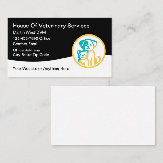 獣医サービモダンスシンプルビジネスカード 名刺 (正面/裏面)