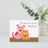 獣医チェックのリマインダーポストカード ポストカード (スタンド正面)