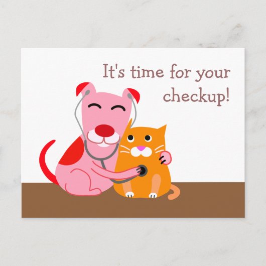 獣医チェックのリマインダーポストカード ポストカード (正面)