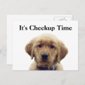 獣医チェックの子犬のリマインダーポストカード ポストカード (正面/裏面)
