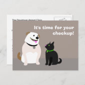 獣医チェック注意書きポストカード ポストカード (正面/裏面)