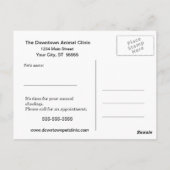 獣医チェック注意書きポストカード ポストカード (裏面)