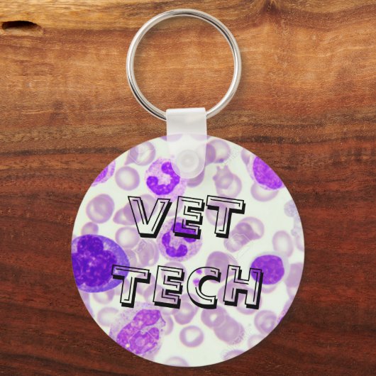 獣医テクス用血液塗抹キーチェーン キーホルダー (正面)