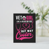 獣医テックガール愛動物女性の獣医 ポストカード (スタンド正面)