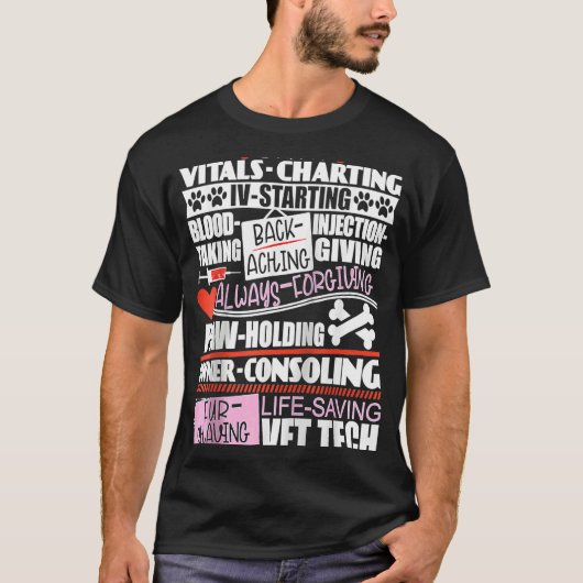 獣医テック獣医の獣医学校卒業D Tシャツ (正面)
