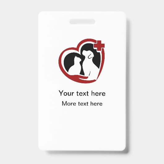 獣医テーマスタッフ名IDバッジ バッジ (正面)