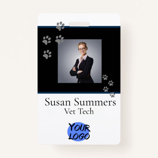 獣医トリマーペットドッグキャットビジネス バッジ (正面)
