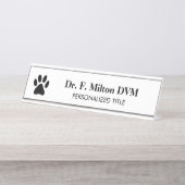 獣医ドッグポーロゴメタリックデスク名プレート デスクネームプレート (正面)