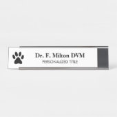 獣医ドッグポーロゴメタリックデスク名プレート デスクネームプレート (正面)