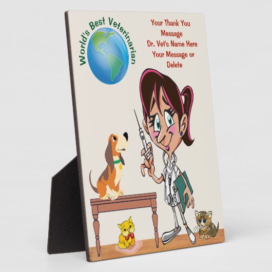 獣医パーソナライズされたさんへの贈り物 フォトプラーク (側面)