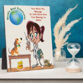 獣医パーソナライズされたさんへの贈り物 フォトプラーク (側面)