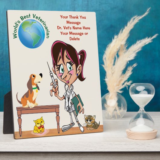 獣医パーソナライズされたさんへの贈り物 フォトプラーク (側面)